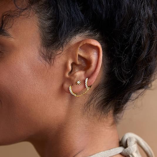 Sunburst Earrings in Gold Tone