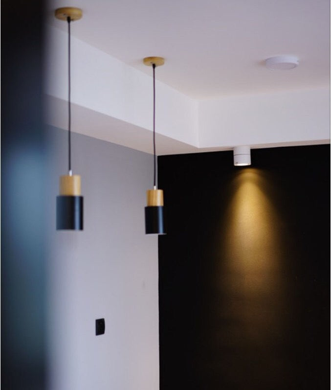 Wood Pendant Light – Minimalist Nordic Mini Ceiling Lamp for Bedroom & Bedside