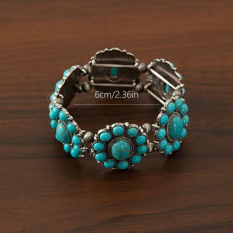 Vintage-Style Ethnic Turquoise Bracelet