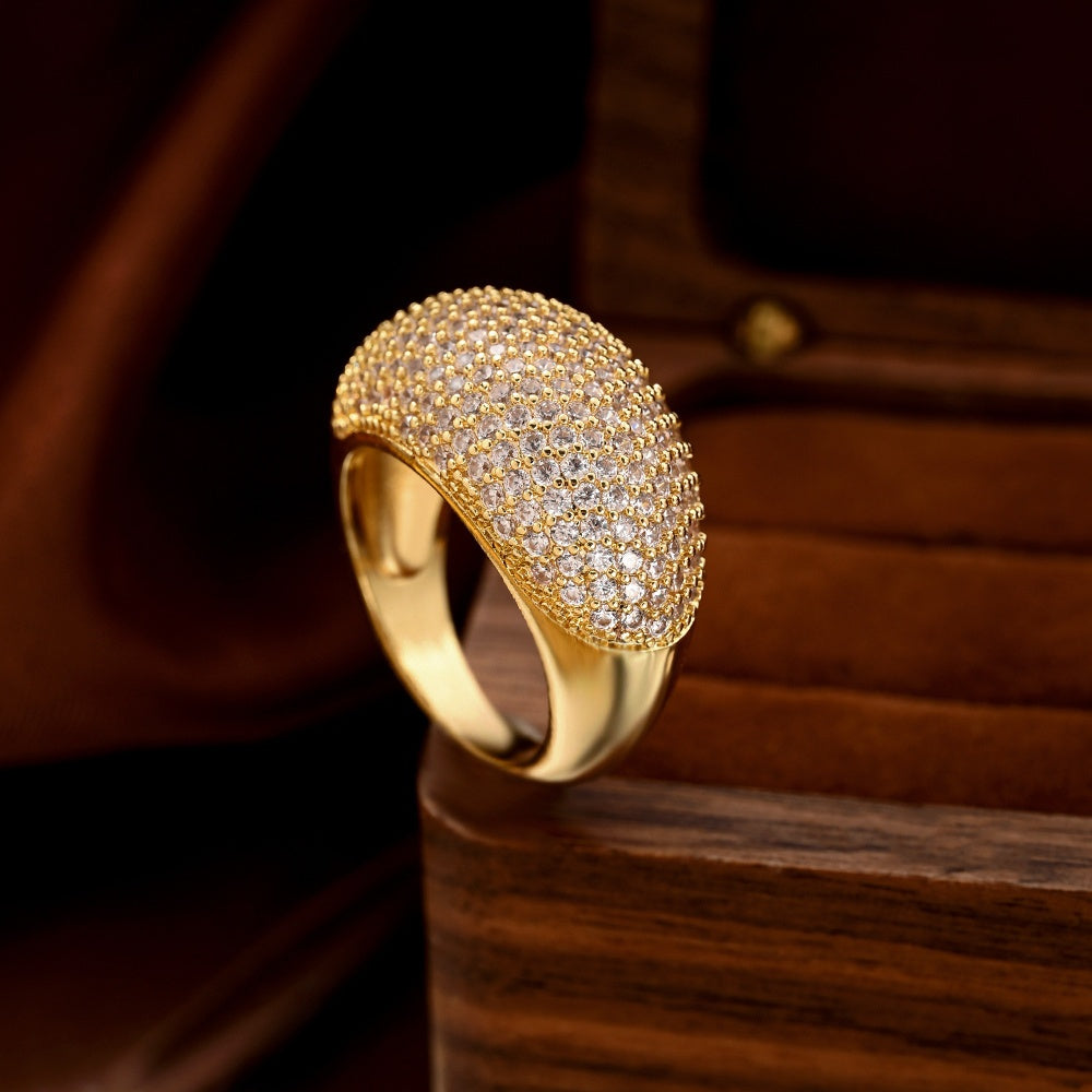 Cubic Zirconia Dome Ring