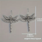 Vintage-Style Dragonfly Drop Earrings