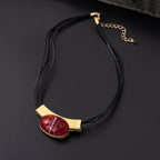Bohemian Gemstone-Look Gold-Plated Necklace