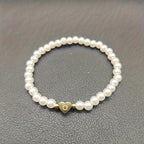 Armband met hart en initiaal van A tot Z