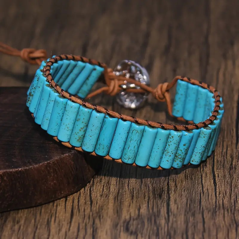 Turquoise Tube Bead Wrap Bracelet