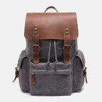 Retro Canvas and Genuine Leather Laptop Backpack