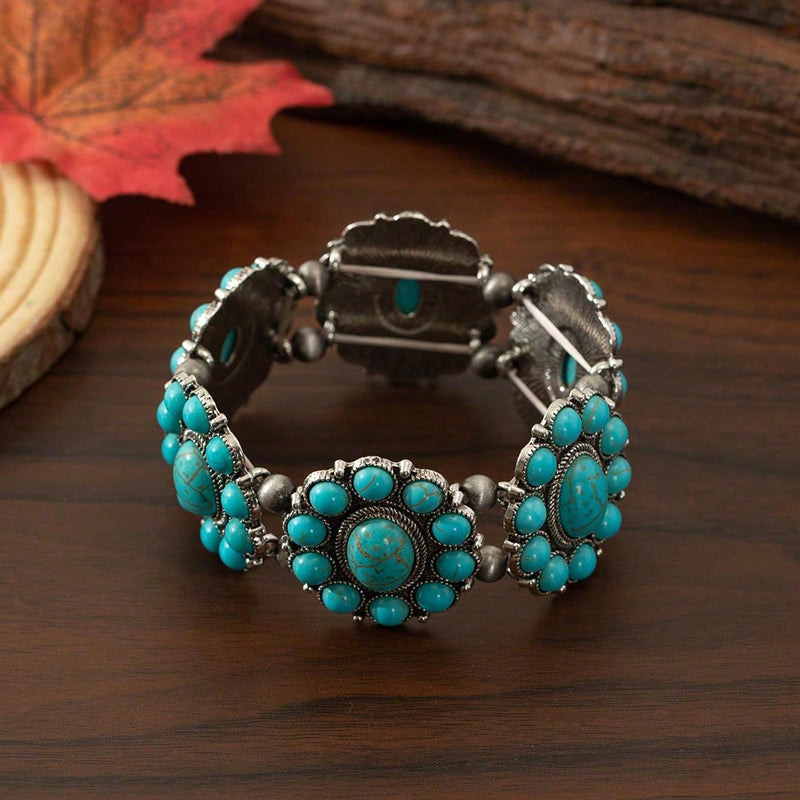Vintage-Style Ethnic Turquoise Bracelet