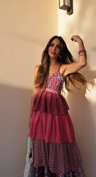 Retro Floral Spaghetti Strap Dress