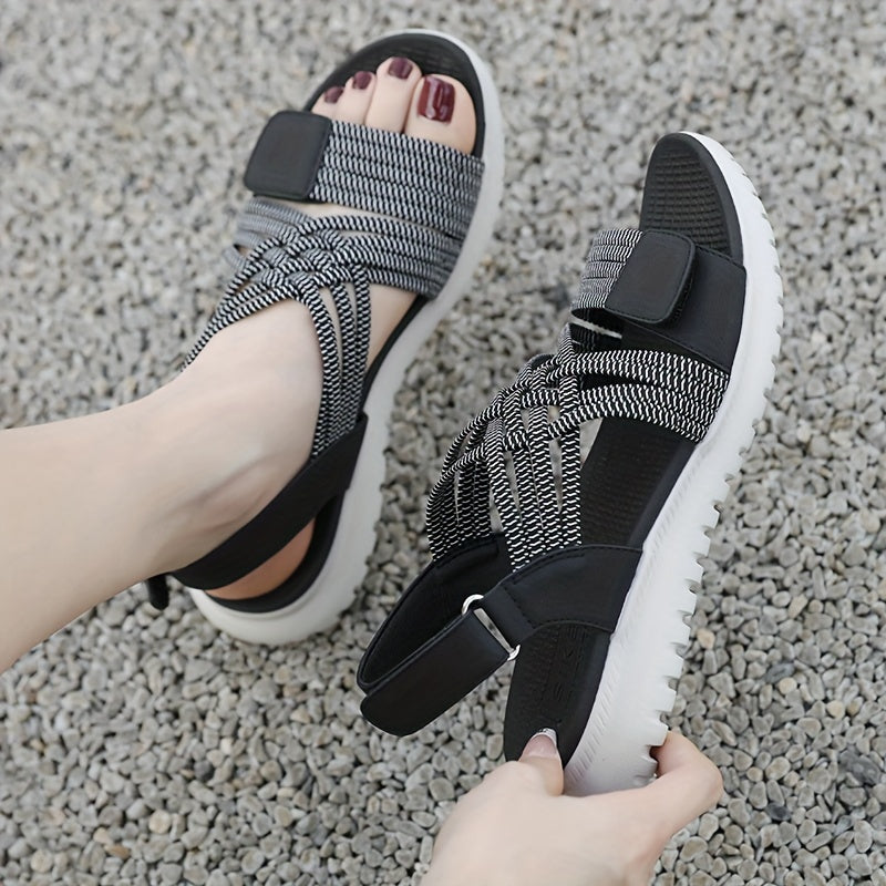Woven Strappy Flat Sandals