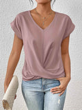 Top met sweetheart-hals, korte mouwen en lichte stretch