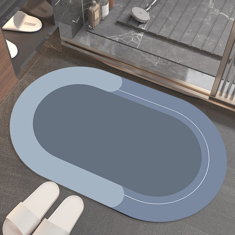 Solid Colour Absorbent Bathroom Mat – Non-Slip, Quick-Dry, Modern Design