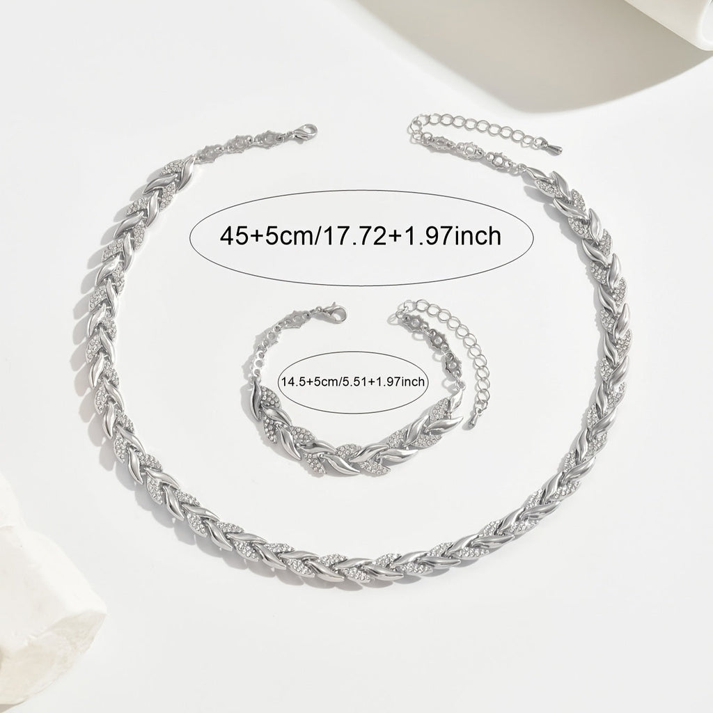 Sieradenset met glas, strass en zeemeerminstaart