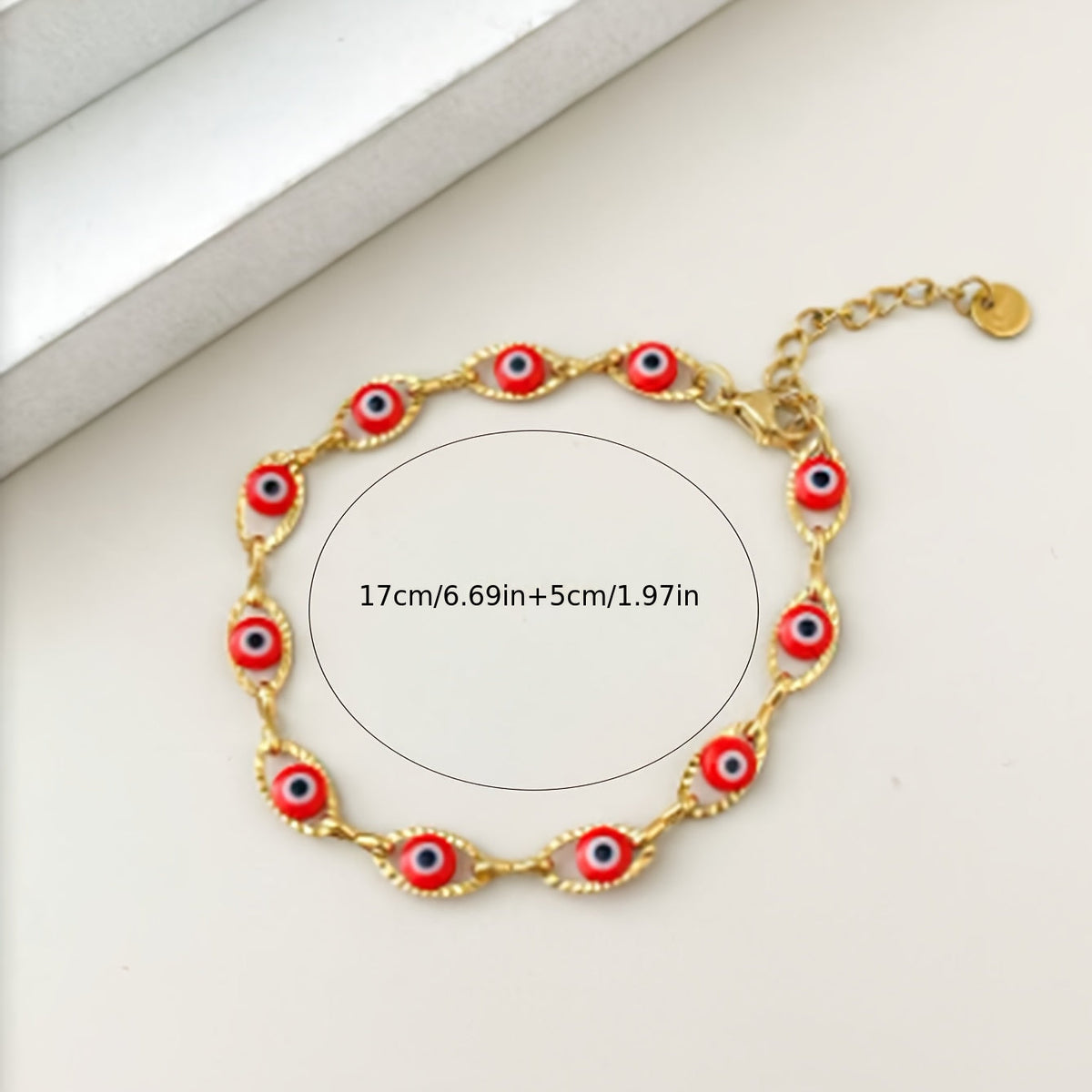 Minimalist Evil Eye Gold-Plated Tennis Bracelet
