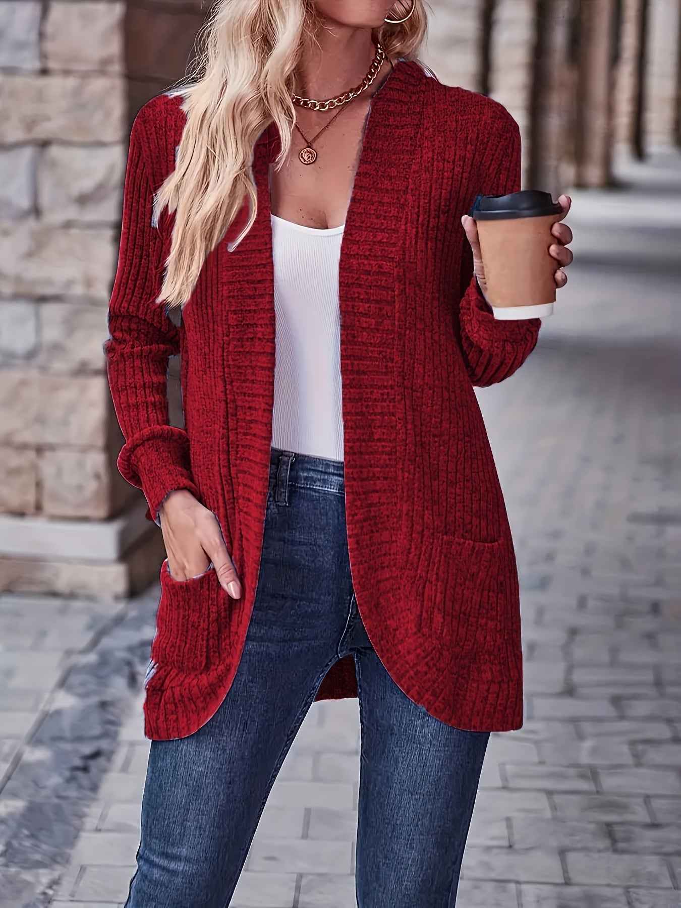 Softly Draped Knit Cardigan for Layering Over Dresses