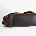 Classic Dark Brown Vintage Leather Document Folder Bag