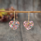 Heart Drop Earrings in Gold Tone