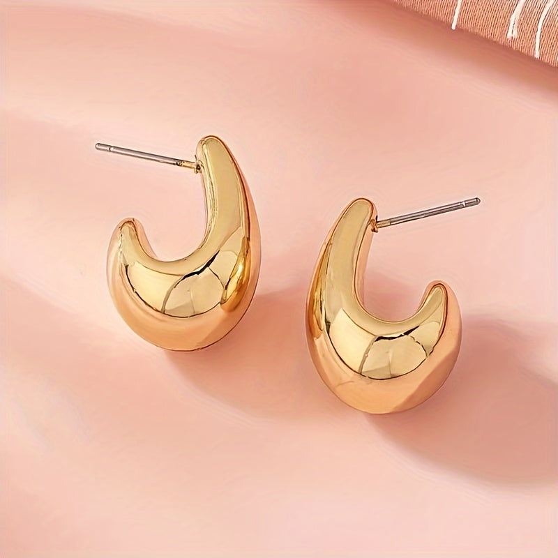 C-Shaped Teardrop Earrings in Several Colours