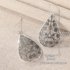 Retro Teardrop Ethnic Threaded Print Earrings