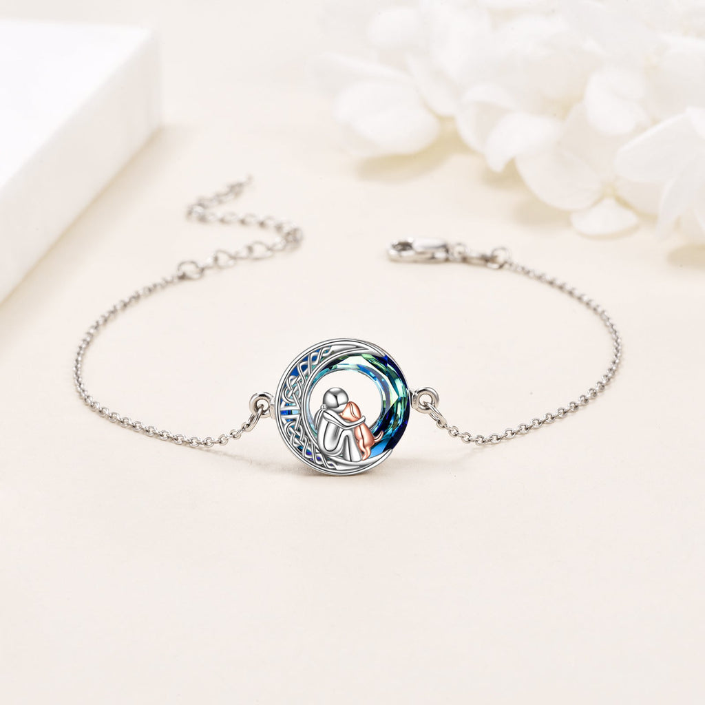 Adjustable Sterling Silver Dog Charm Bracelet