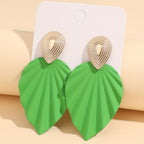 Vintage-Style Leaf Geometric Earrings