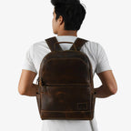 Unisex Robust Buffalo Leather Backpack for Work and Study