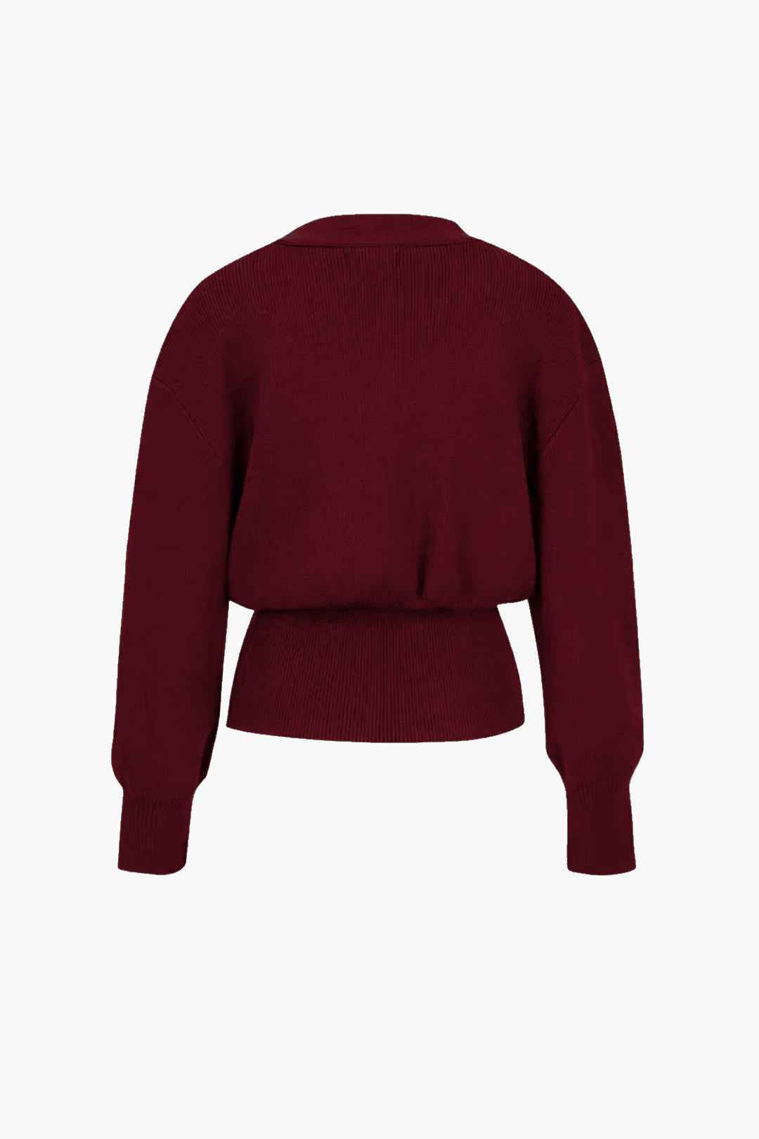 V-Neck Knit Cardigan with Gold-Tone Button Placket