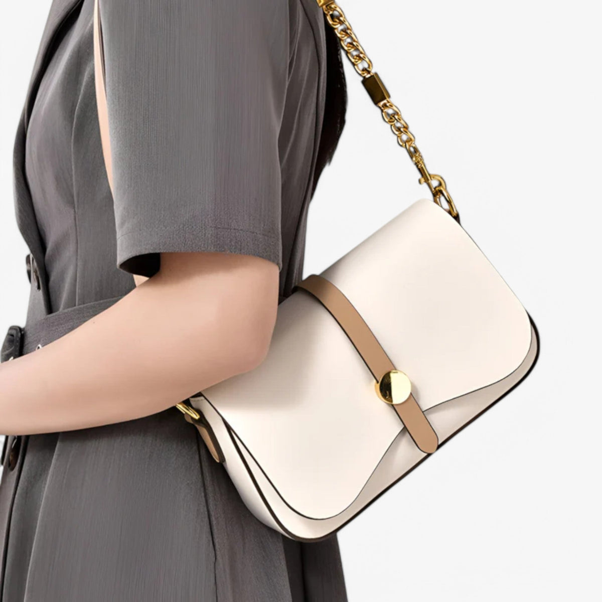 Spacious Versatile Vegan Leather Shoulder Bag