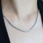 Tennis Necklace in Two Metal Tones