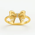Goudkleurige strikring met kristal