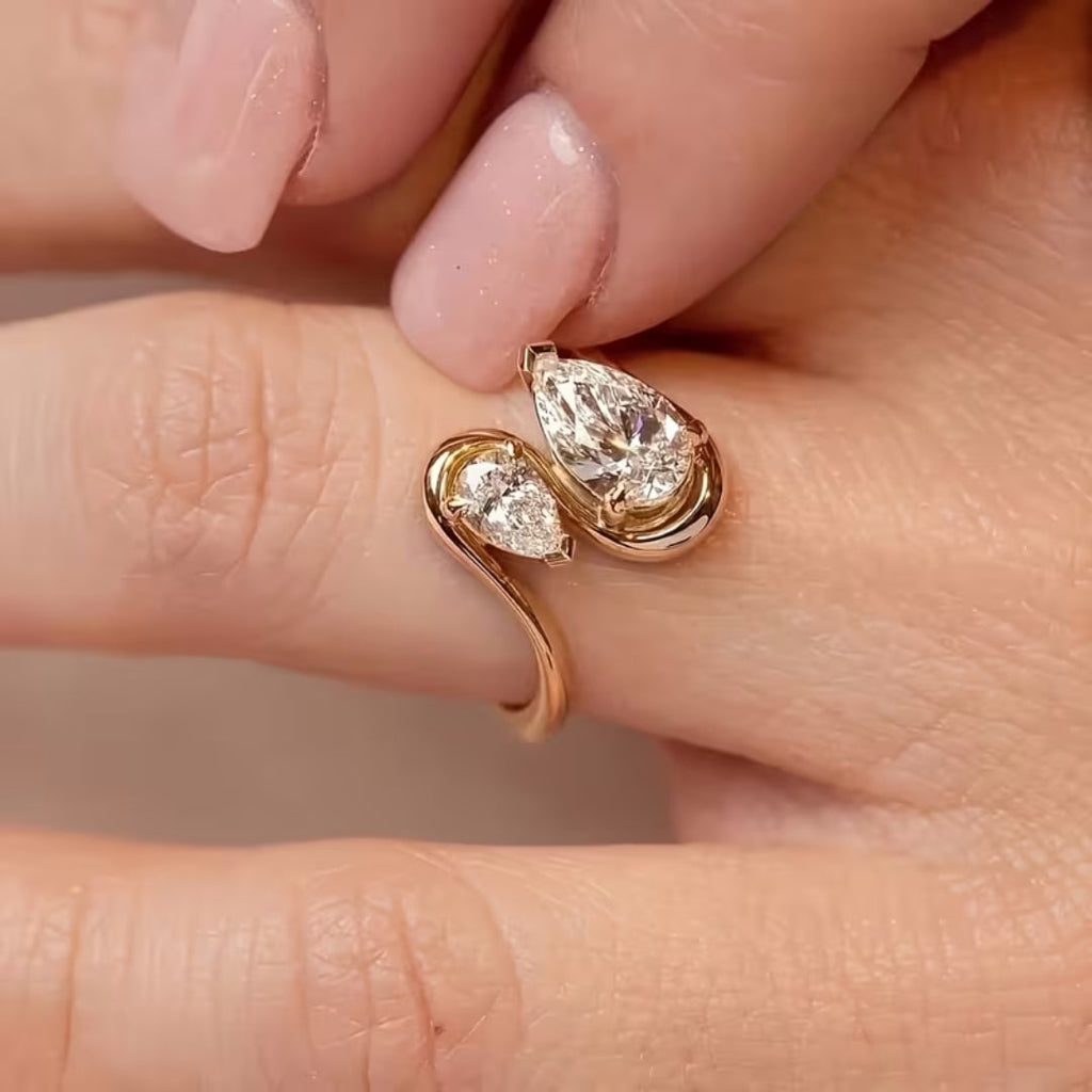 Dual Stone Bypass Ring