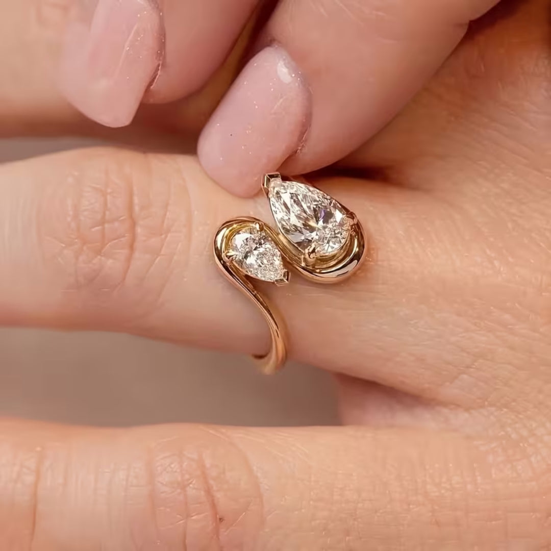 Dual Stone Bypass Ring
