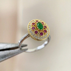 Antique-Style Bohemian Gemstone-Look Ring