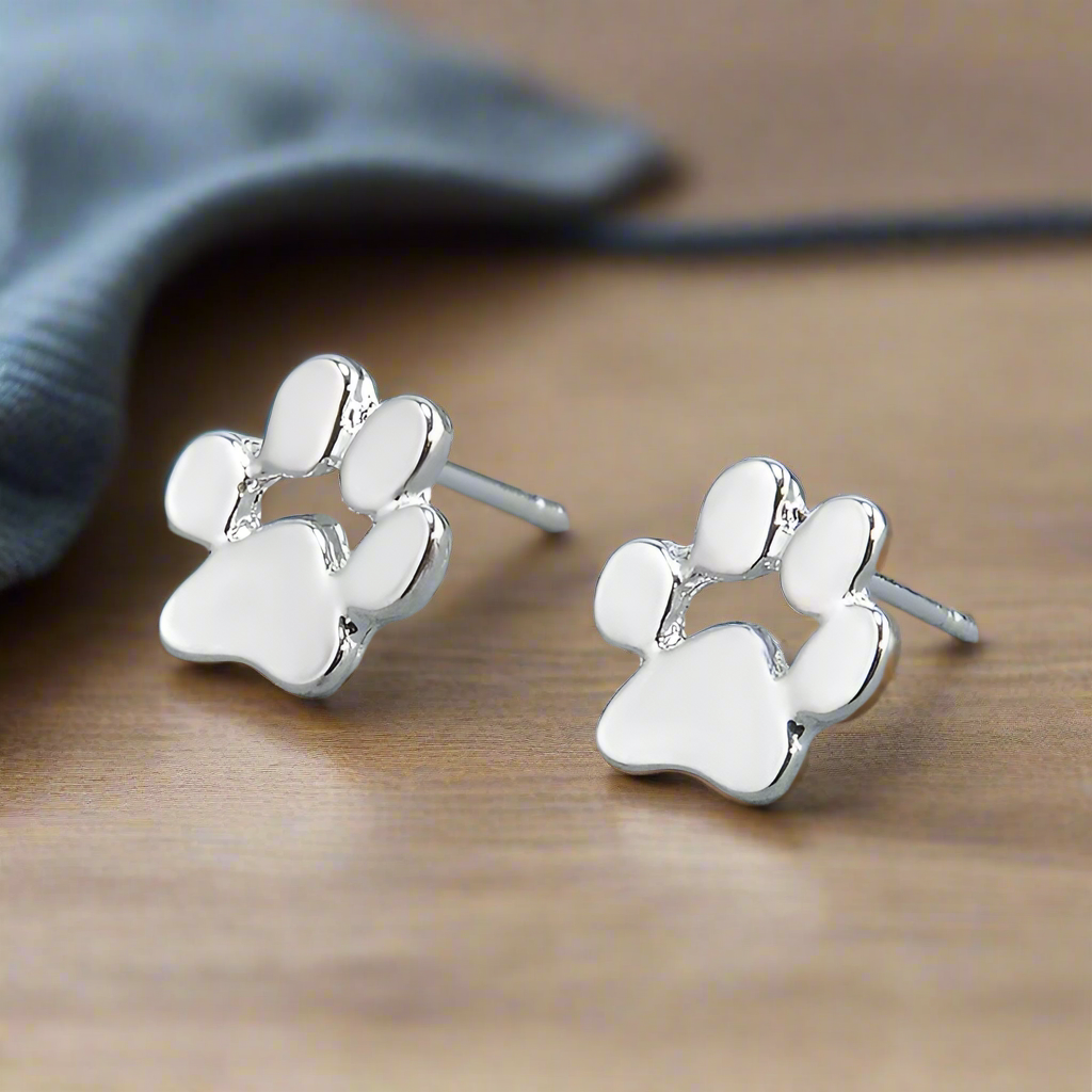 Stainless Steel Paw Earrings