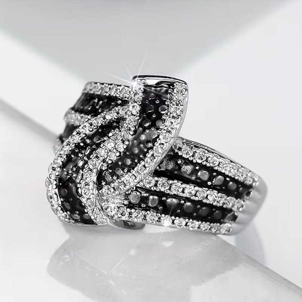 Black Infinity Pavé Ring