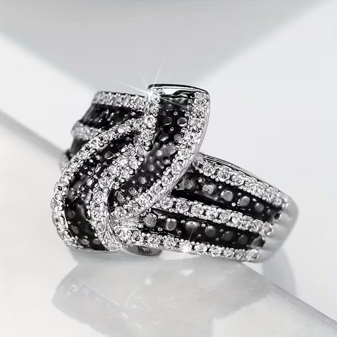 Black Infinity Pavé Ring