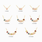 Druppelketting met geboortestenen van het gezin