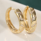 Twisted Bright Gold-Tone Hoop Earrings