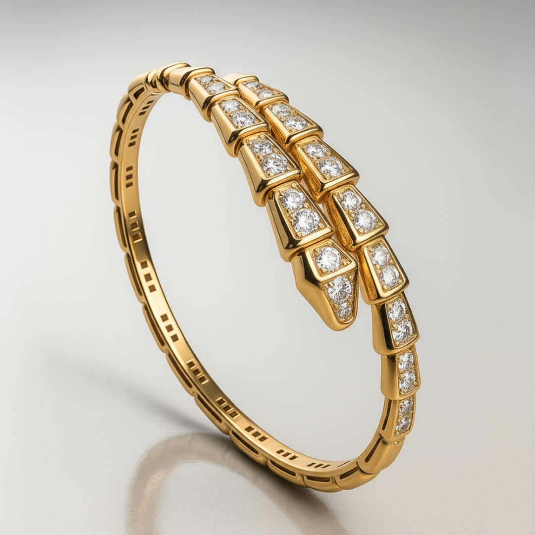 Serpent Bracelet in Three Tones
