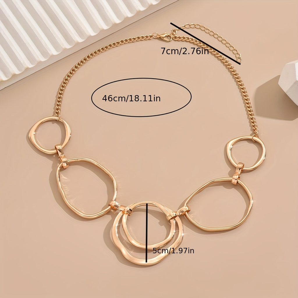 Modern Linked Geometric Necklace