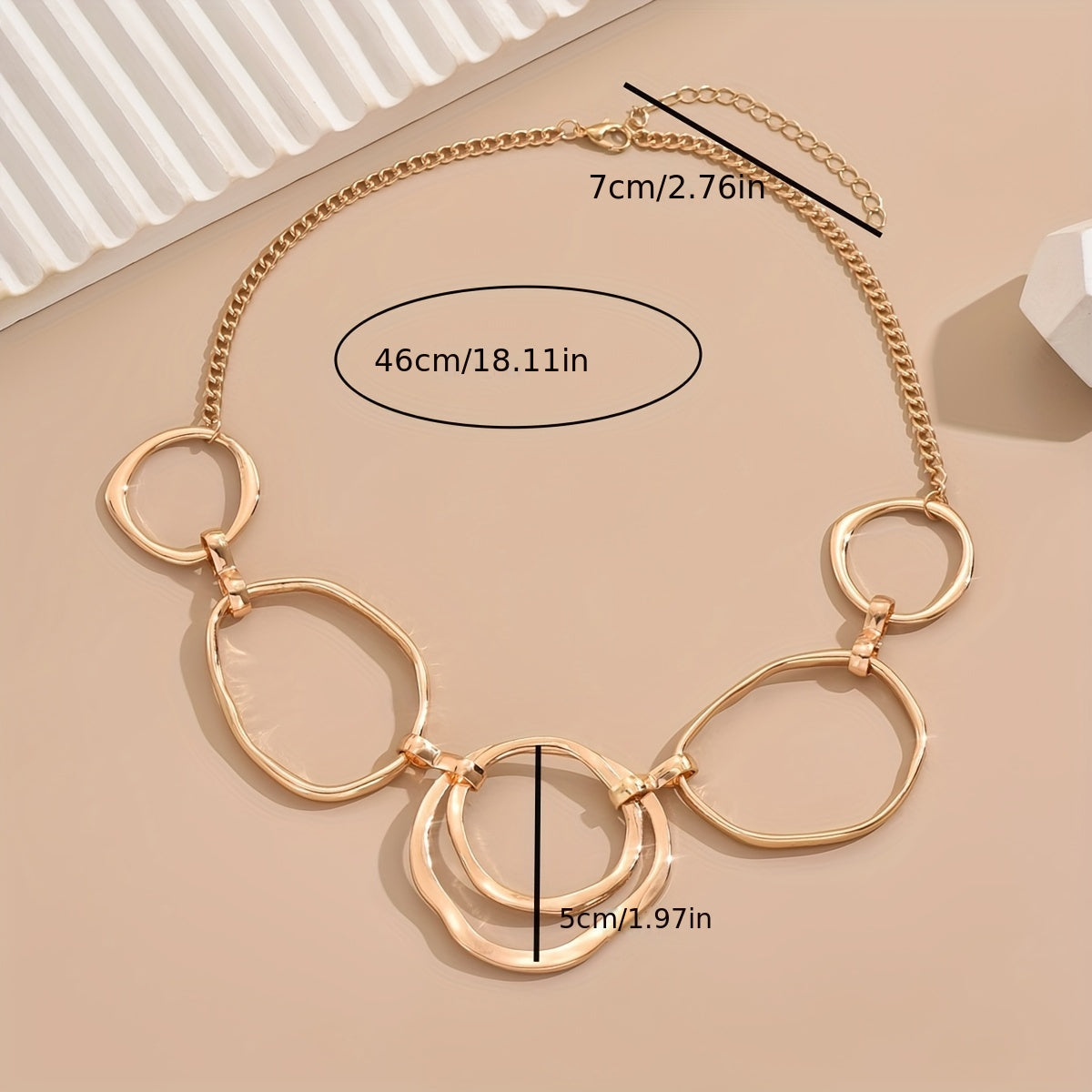 Modern Linked Geometric Necklace