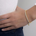 Adjustable Gold-Plated Zirconia Tennis Bracelet
