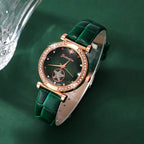 Green Stone Jewellery Gift Set with Watch