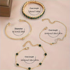 Four-Piece Green Rhinestone Jewellery Set