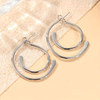 Vintage Patchwork Silver-Plated Earrings