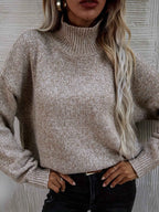 Loose Knit Roll Neck Jumper with an Easy Relaxed Silhouette
