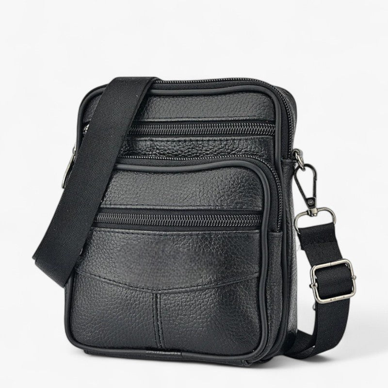 Men's Vertical Multifunctional Leather Crossbody Bag