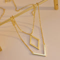Retro geometrische goudkleurige ketting met V-hanger