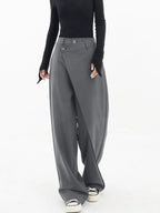 Asymmetric Wrap Wide-Leg Trousers