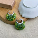Millefiori Glass Half-Hoop Earrings