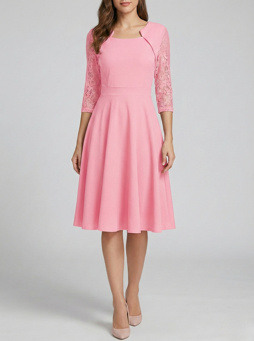 Lace Dress with Delicate Trims and a Flattering Soft Cut
