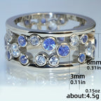 Sparkling Cubic Zirconia Silver-Plated Band Ring